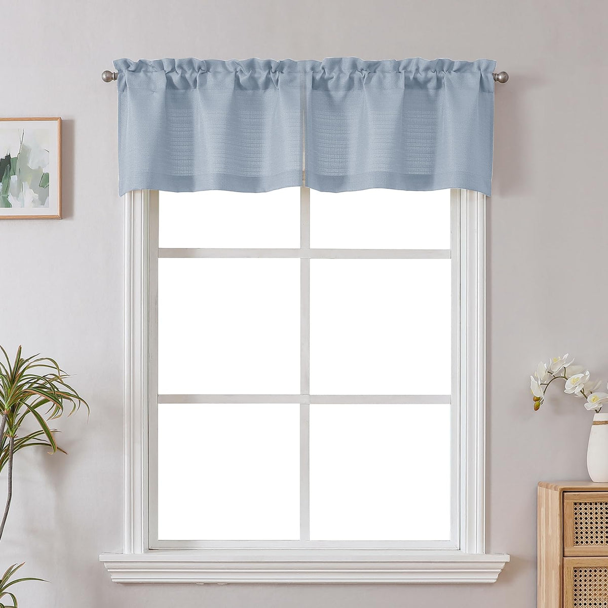 Chyhomenyc 2 Panels White Kitchen Curtains 36 Inch Length Tier Curtain