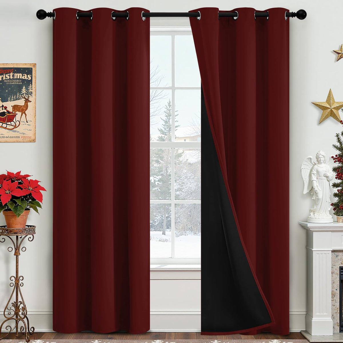 Yakamok Emerald Green Blackout Curtains 84 inches for Living Room, 52" Wide