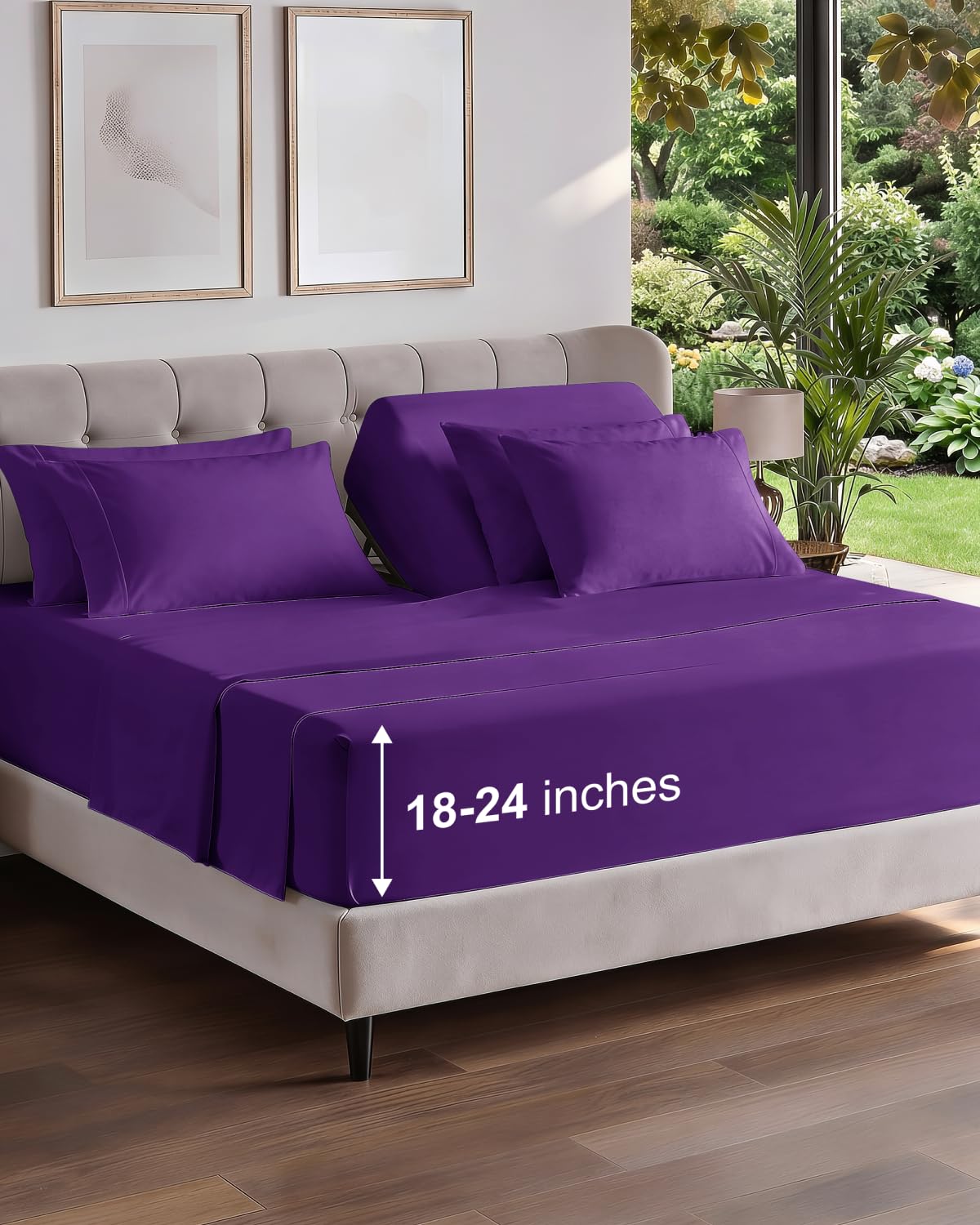 CGK Extra Deep King Sheet Set - 6pc Cooling Sheets - White