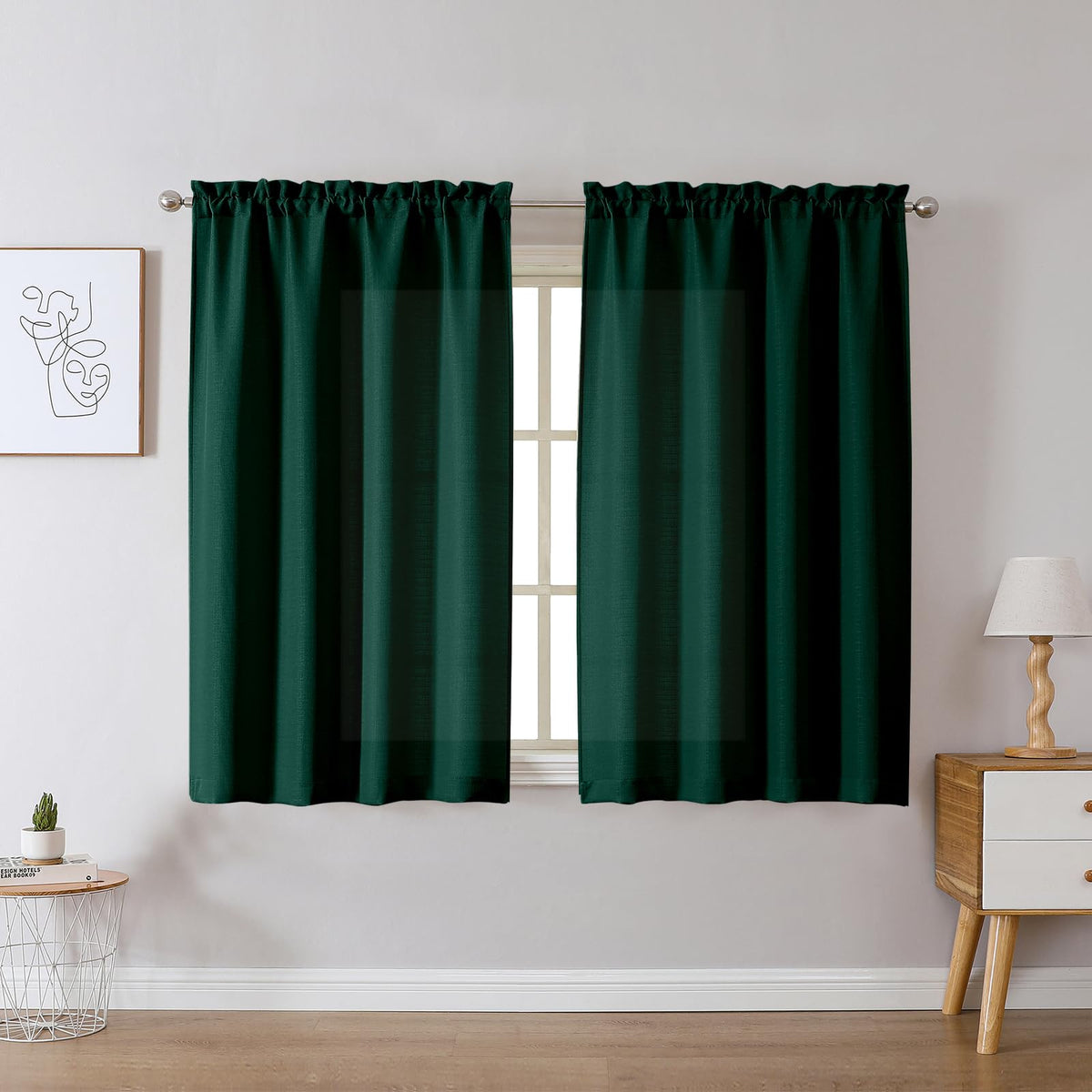 Chyhomenyc 2 Panels White Kitchen Curtains 36 Inch Length Tier Curtain