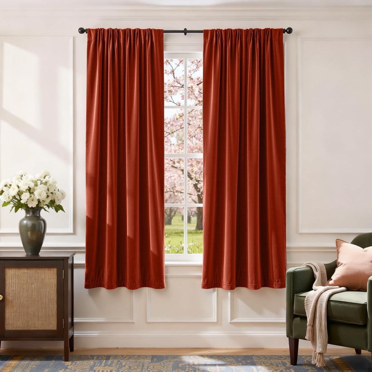Lazzzy Blackout Curtains Thermal Insulated Curtains Room Window Drapes Super Soft Luxury Curtains for Living Room Bedroom Rod Pocket 2 Panels, 96 Inch Lined | Beige