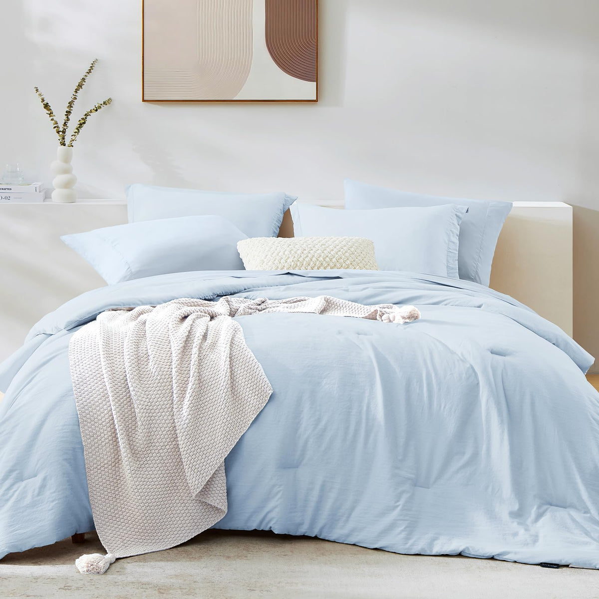 Full Size Comforter Sets-7 Pieces Ultra Soft Bed in a Bag Full Bedding Sets