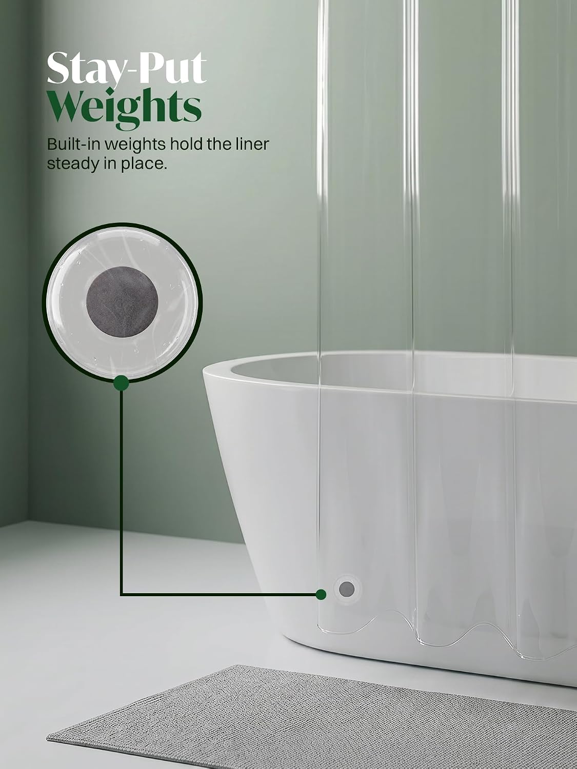 Utopia PEVA Clear Shower Curtain Liner, Shower Liner, 72x72 Inch, 8G