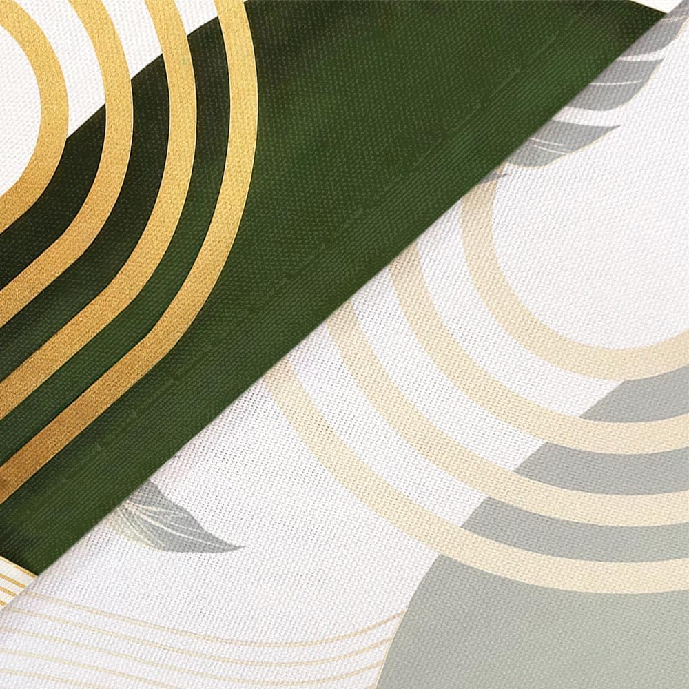Bondjos Abstract Geometric Botanical Shower Curtain Mid Century Boho Tropical Gold Geometric Monstera Leaf Modern Minimalist Bathroom Curtain Modern Aesthetic Bath Accessories Art Home Decor