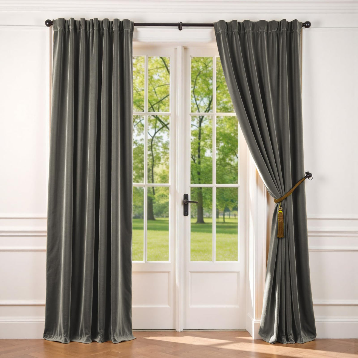 Lazzzy Blackout Curtains Thermal Insulated Curtains Room Window Drapes Super Soft Luxury Curtains for Living Room Bedroom Rod Pocket 2 Panels, 96 Inch Lined | Beige