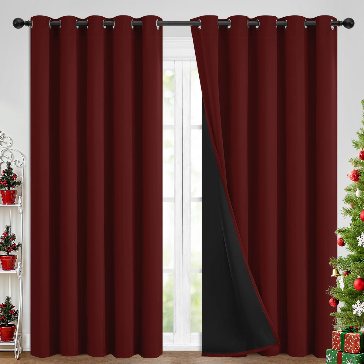 Yakamok Emerald Green Blackout Curtains 84 inches for Living Room, 52" Wide