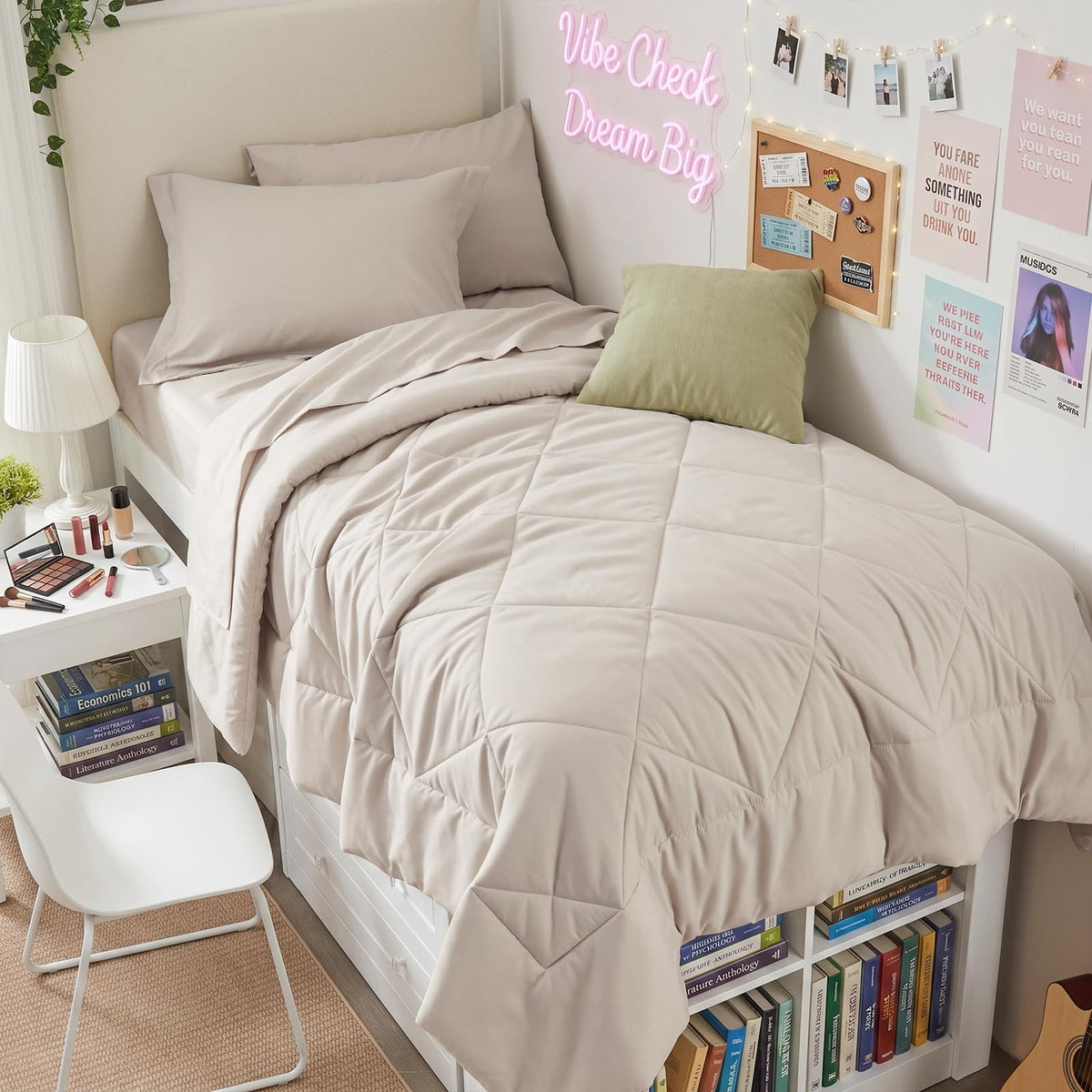 HEVUMYI 7-Piece Full Comforter Set, Dark Grey Bed in a Bag