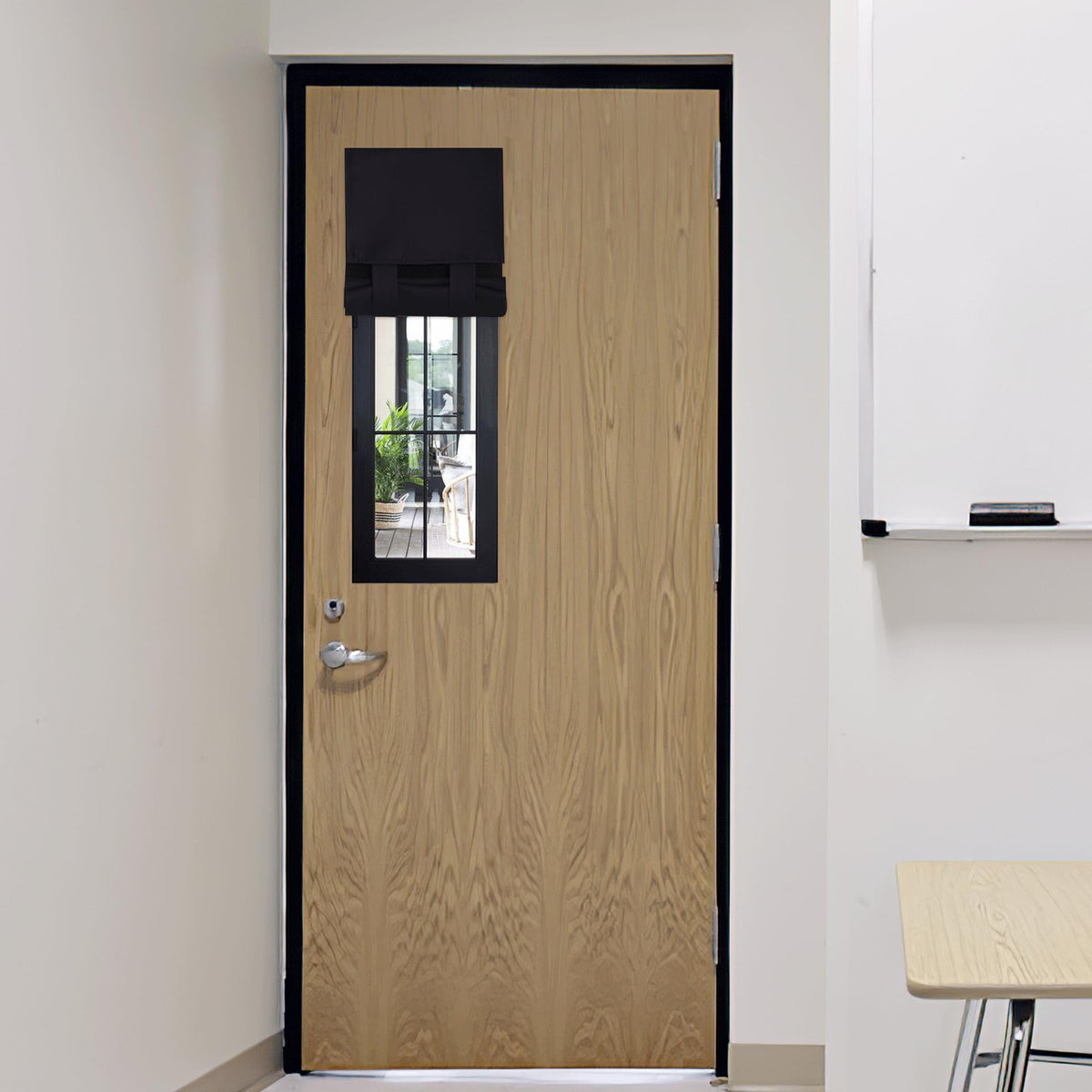 RYB HOME Blackout French Door Curtain, No Drill, W26 x L69, Black, 1 Panel