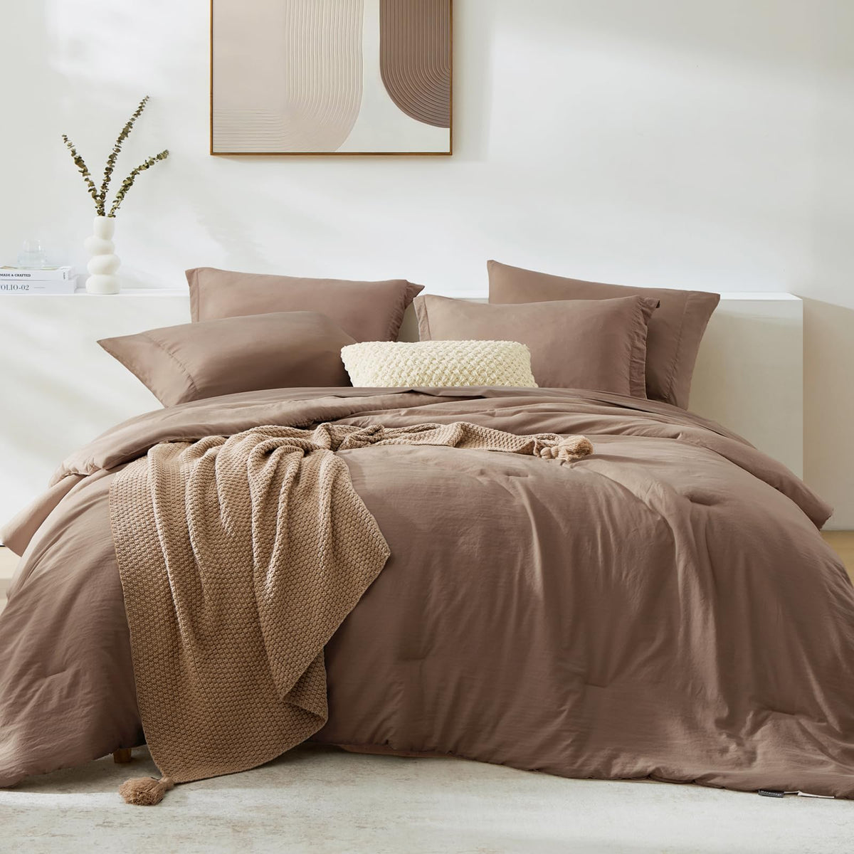 Full Size Comforter Sets-7 Pieces Ultra Soft Bed in a Bag Full Bedding Sets