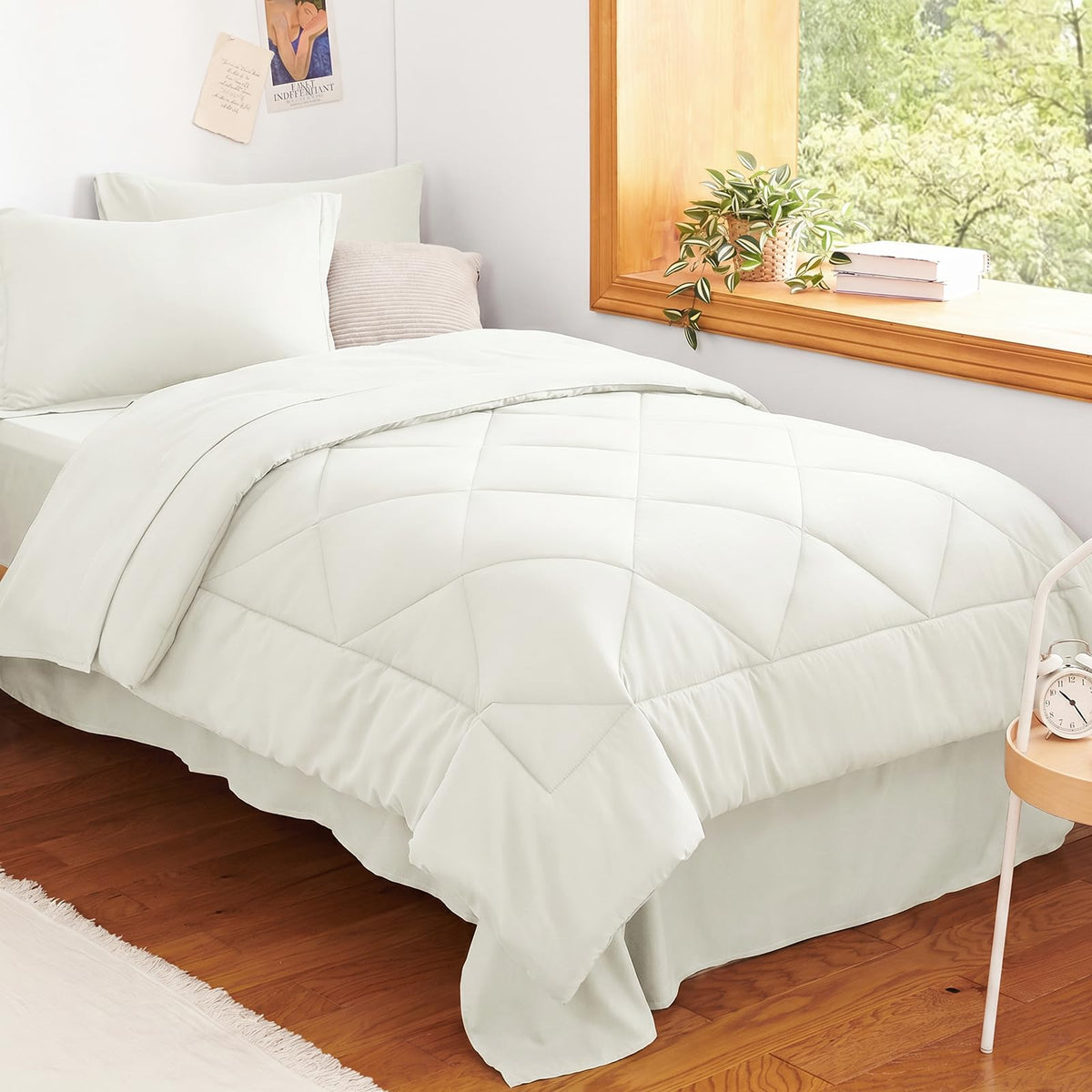 CozyLux Full Comforter Set 82"x86" Burgundy - 7 Piece Bed in a Bag