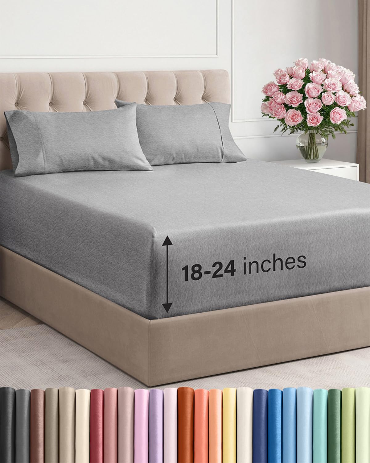 CGK Extra Deep King Sheet Set - 6pc Cooling Sheets - White