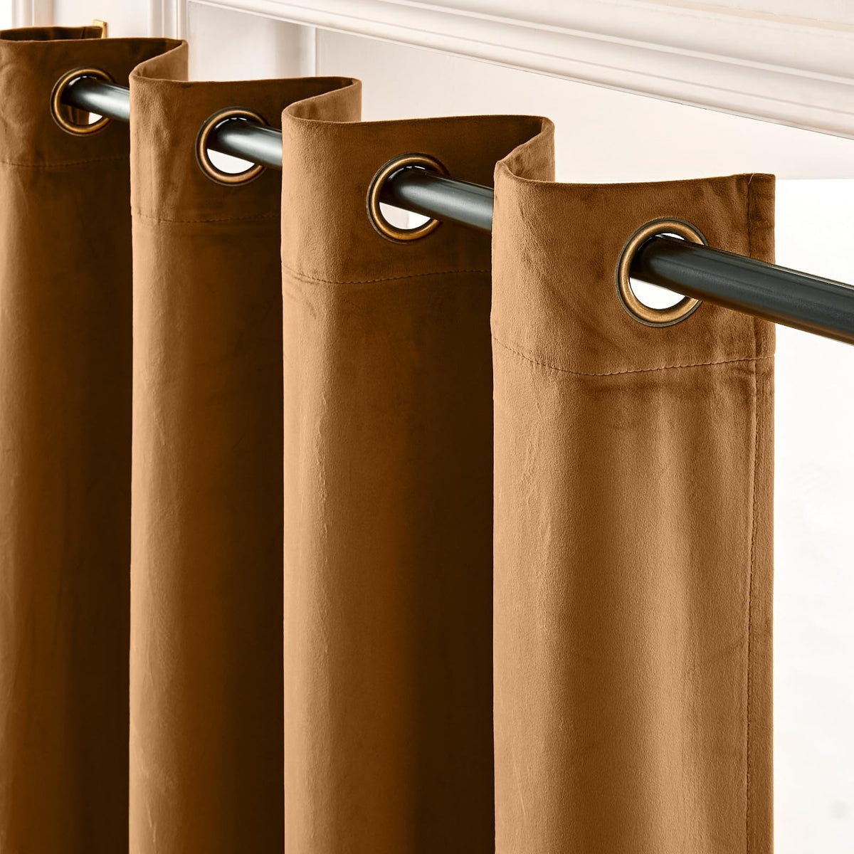 Lazzzy Blackout Curtains Thermal Insulated Curtains Room Window Drapes Super Soft Luxury Curtains for Living Room Bedroom Rod Pocket 2 Panels, 96 Inch Lined | Beige