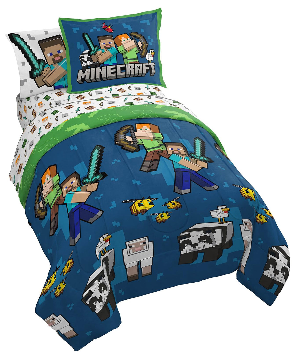 KPOP Demon Hunters Twin Comforter Set 5 Piece Kids Cartoon Bedding, Purple
