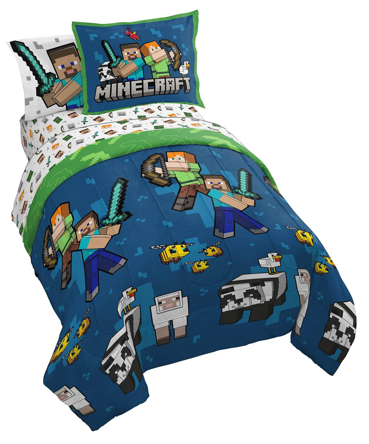 KPOP Demon Hunters Twin Comforter Set 5 Piece Kids Cartoon Bedding, Purple