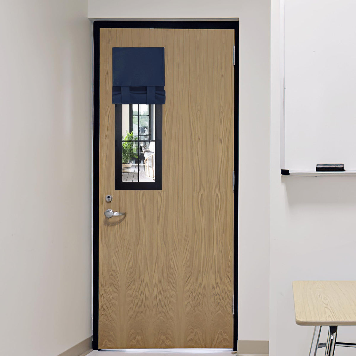 RYB HOME Blackout French Door Curtain, No Drill, W26 x L69, Black, 1 Panel