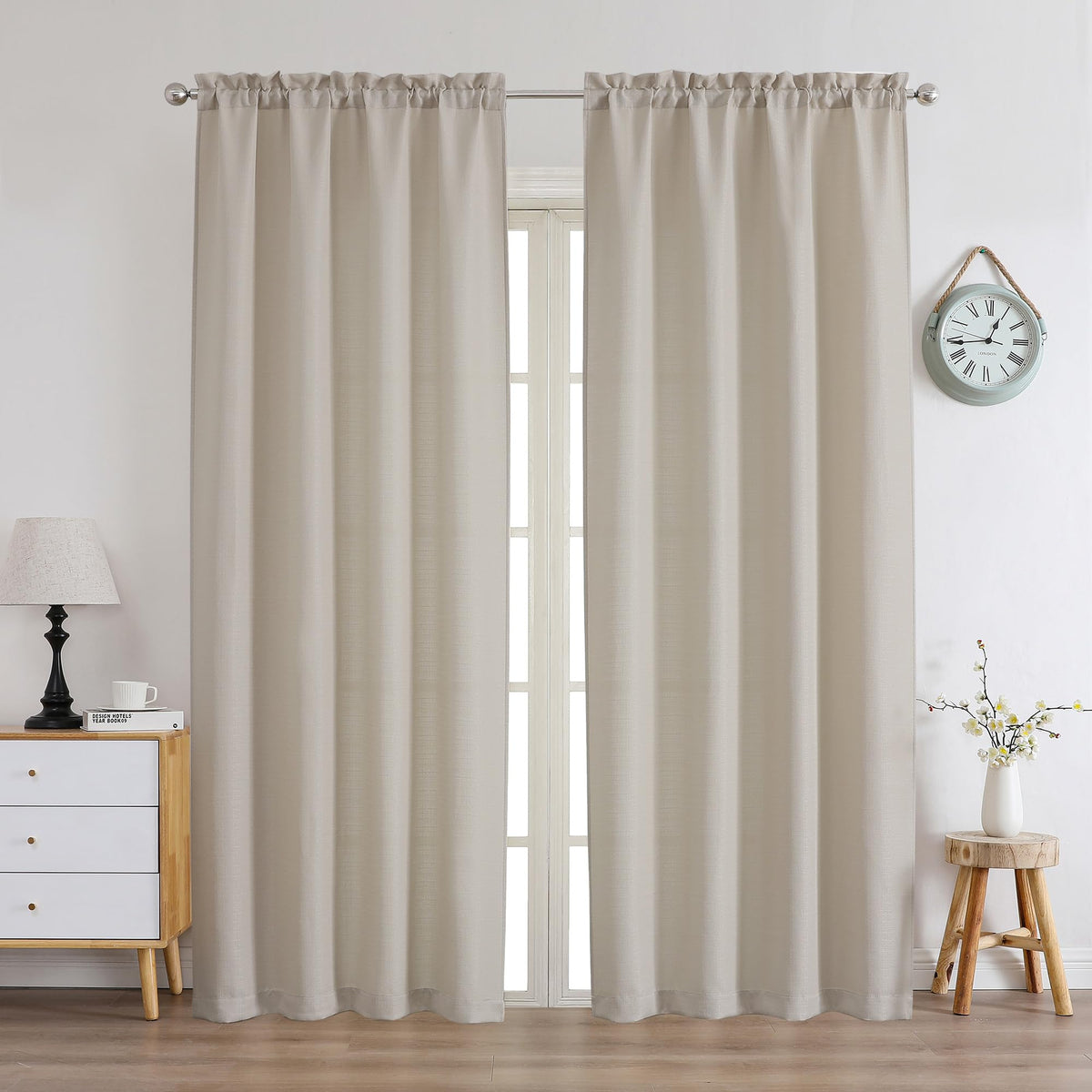 Chyhomenyc 2 Panels White Kitchen Curtains 36 Inch Length Tier Curtain