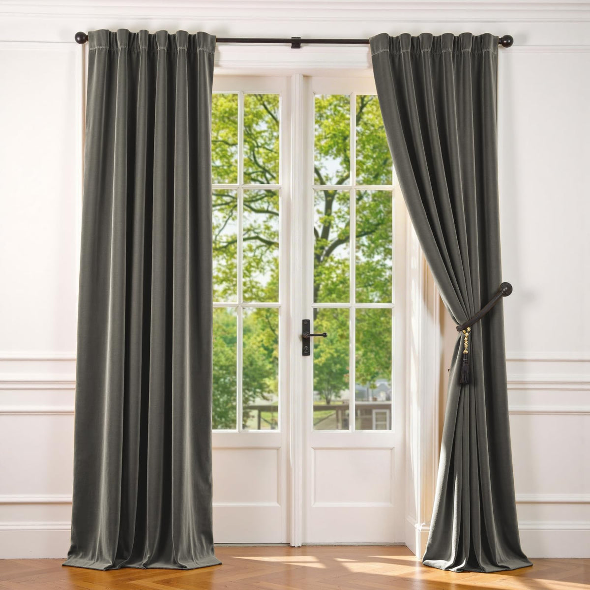 Lazzzy Blackout Curtains Thermal Insulated Curtains Room Window Drapes Super Soft Luxury Curtains for Living Room Bedroom Rod Pocket 2 Panels, 96 Inch Lined | Beige