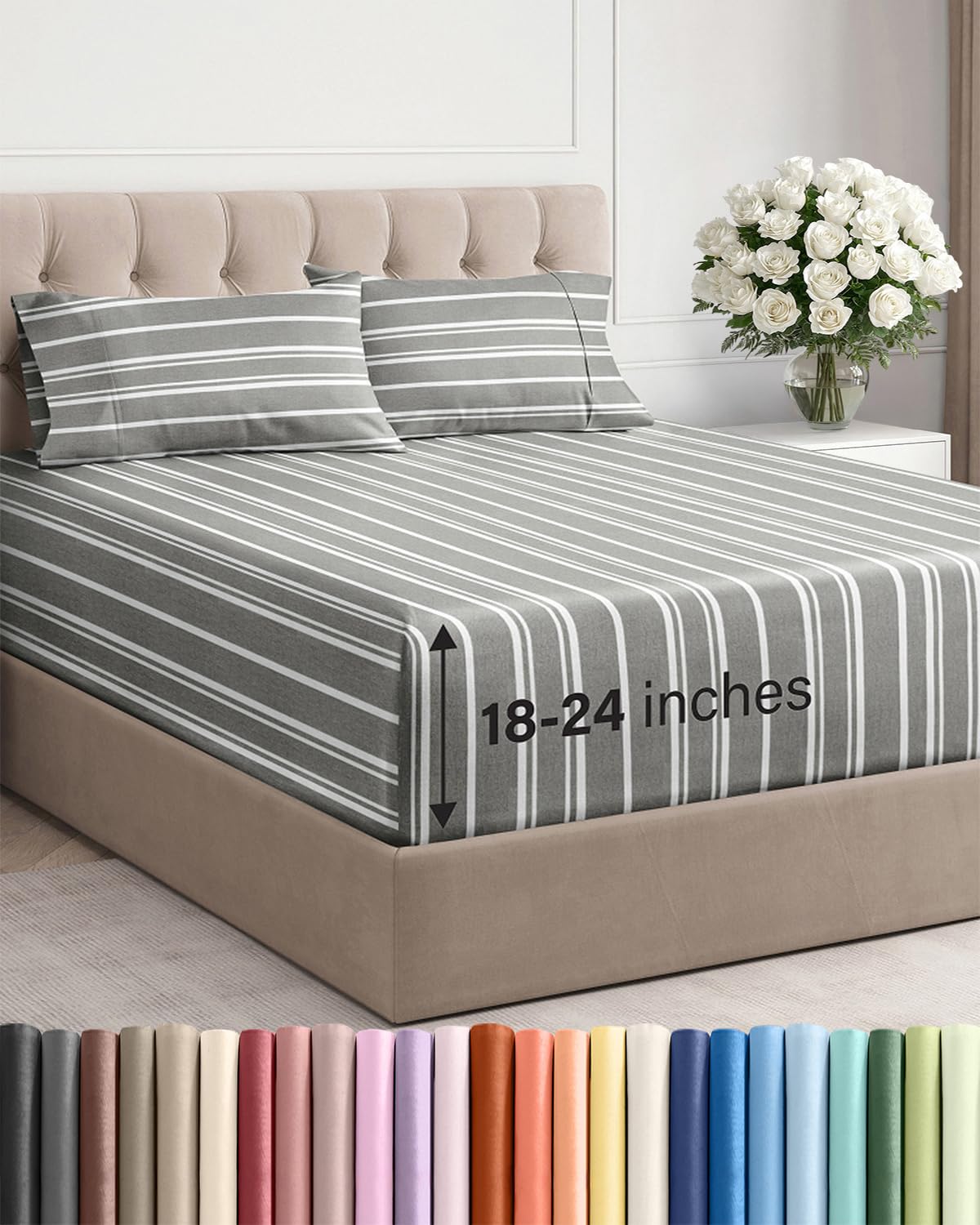 CGK Extra Deep King Sheet Set - 6pc Cooling Sheets - White