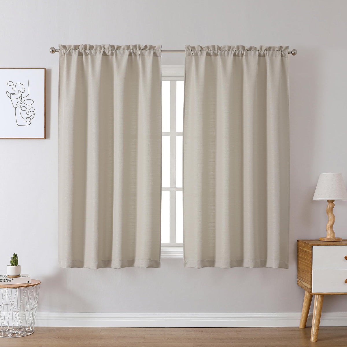 Chyhomenyc 2 Panels White Kitchen Curtains 36 Inch Length Tier Curtain