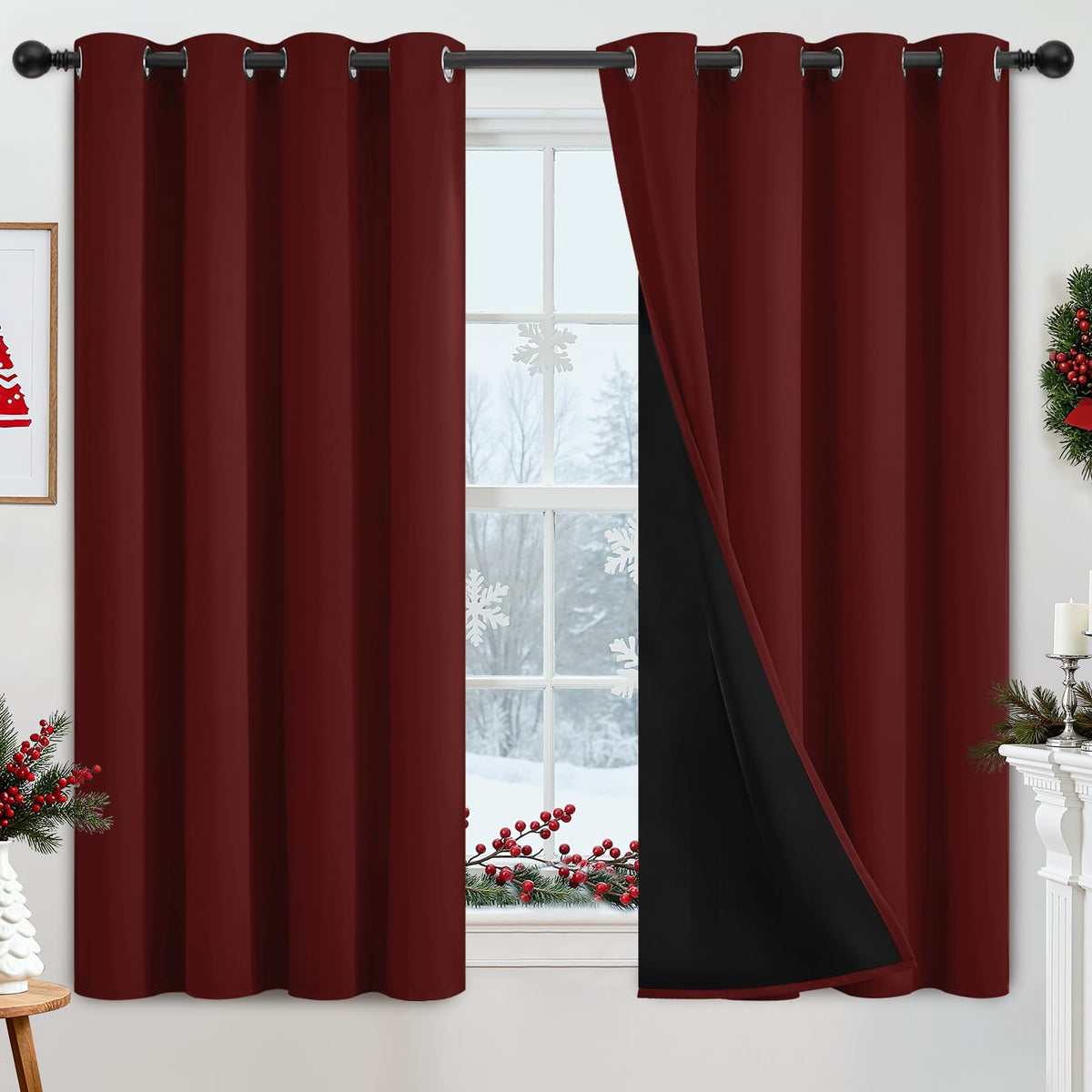 Yakamok Emerald Green Blackout Curtains 84 inches for Living Room, 52" Wide