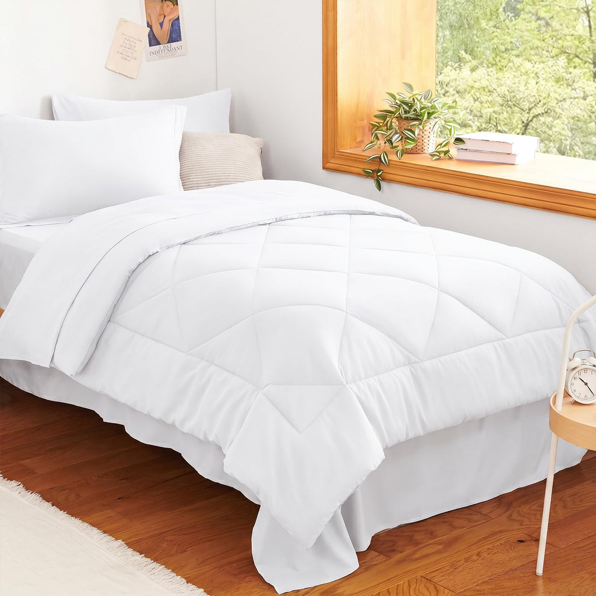 CozyLux Full Comforter Set 82"x86" Burgundy - 7 Piece Bed in a Bag