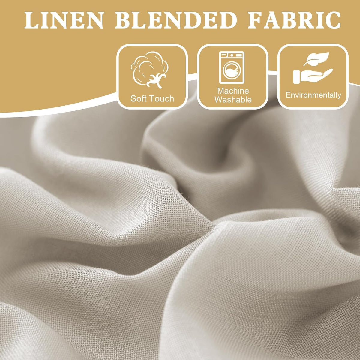 H.VERSAILTEX Tie Up Linen Curtains 63 Inch Length Nature Linen Textured Privacy Curtain Multi Hanging Ways Shade Balloon Window Shade Rod Pocket Casual Curtain - 42x63 - Natural