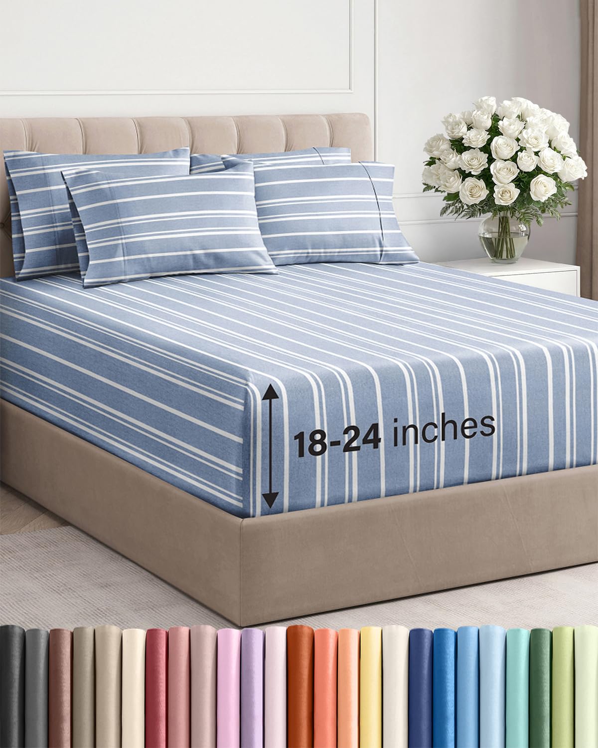 CGK Extra Deep King Sheet Set - 6pc Cooling Sheets - White