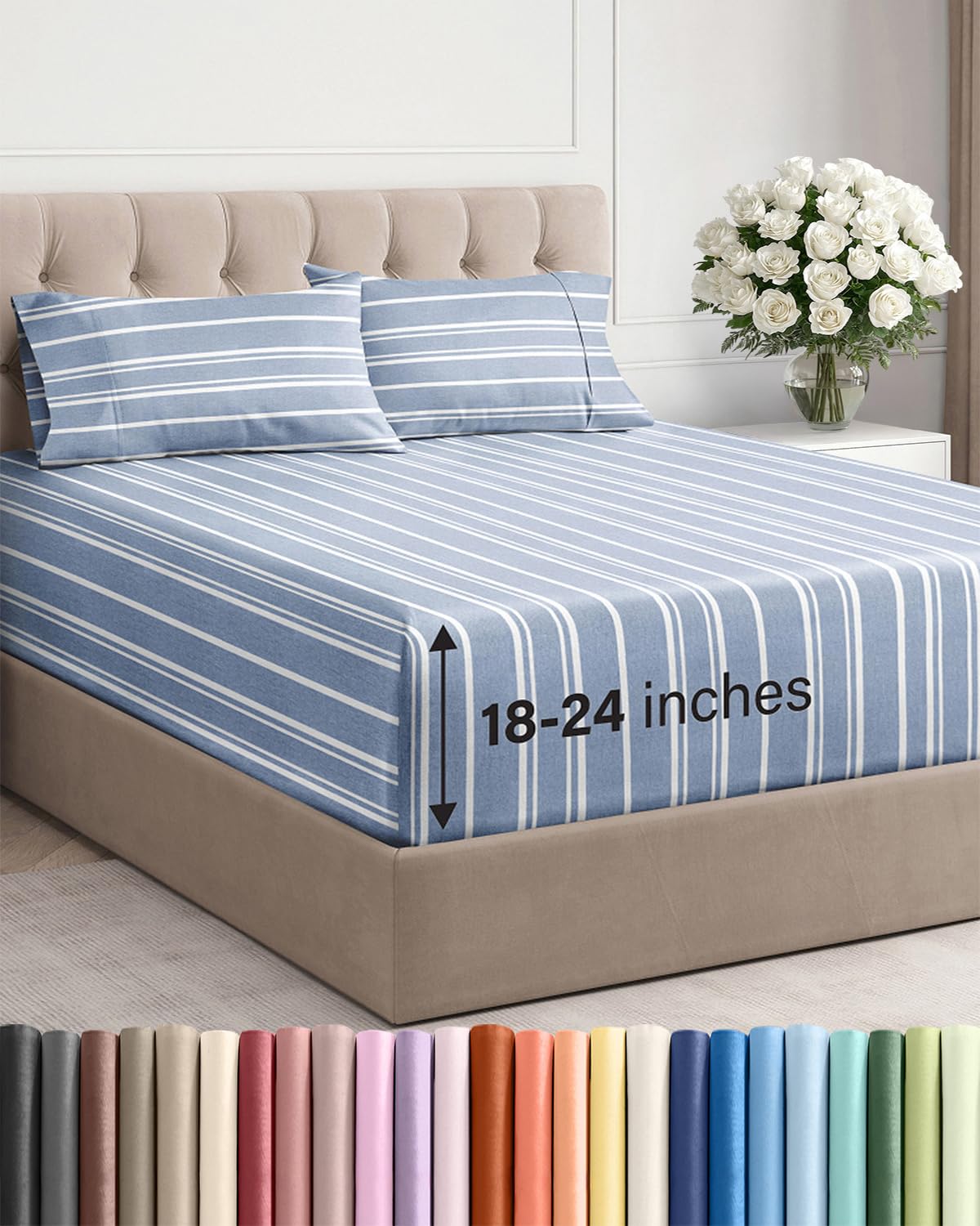 CGK Extra Deep King Sheet Set - 6pc Cooling Sheets - White