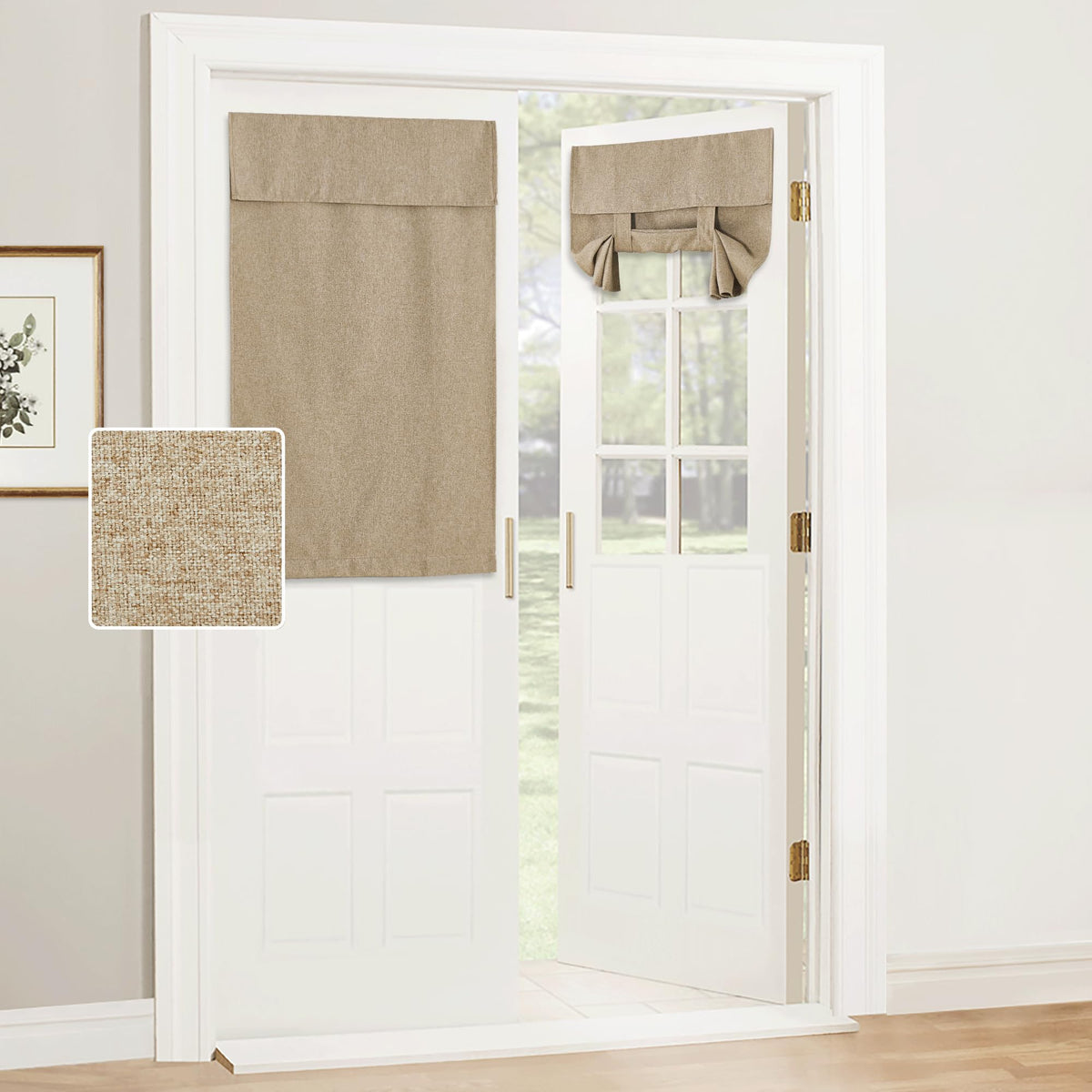 RYB HOME Tricia Room Darkening Curtains for French Door,Door Curtain Blinds