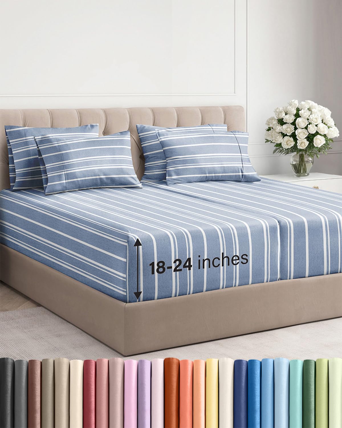 CGK Extra Deep King Sheet Set - 6pc Cooling Sheets - White