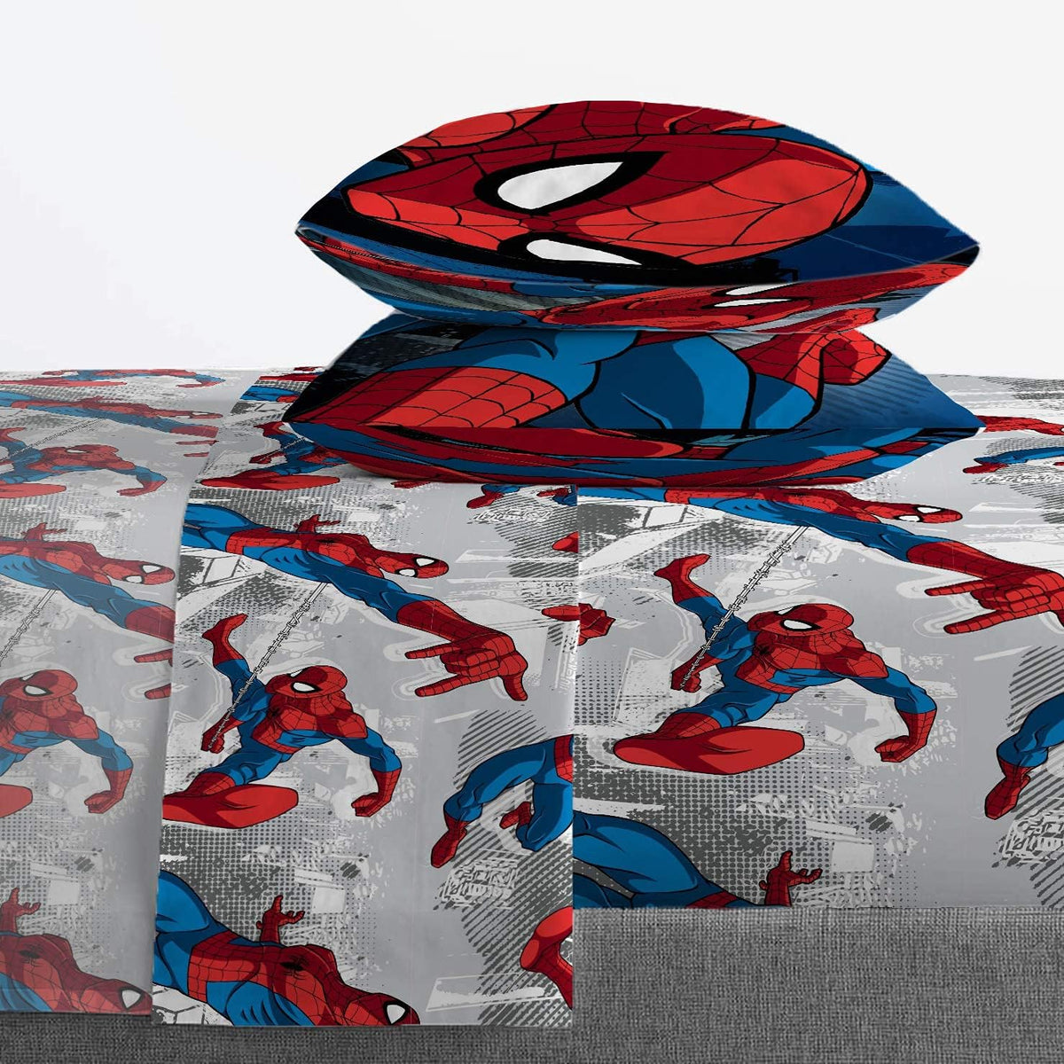 Marvel Spiderman Full Size Comforter Set 5 Piece Kids Bedding, Multi