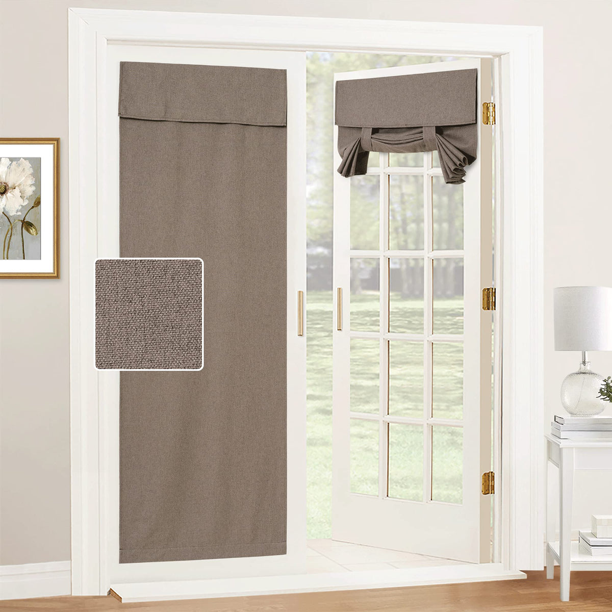 RYB HOME Tricia Room Darkening Curtains for French Door,Door Curtain Blinds