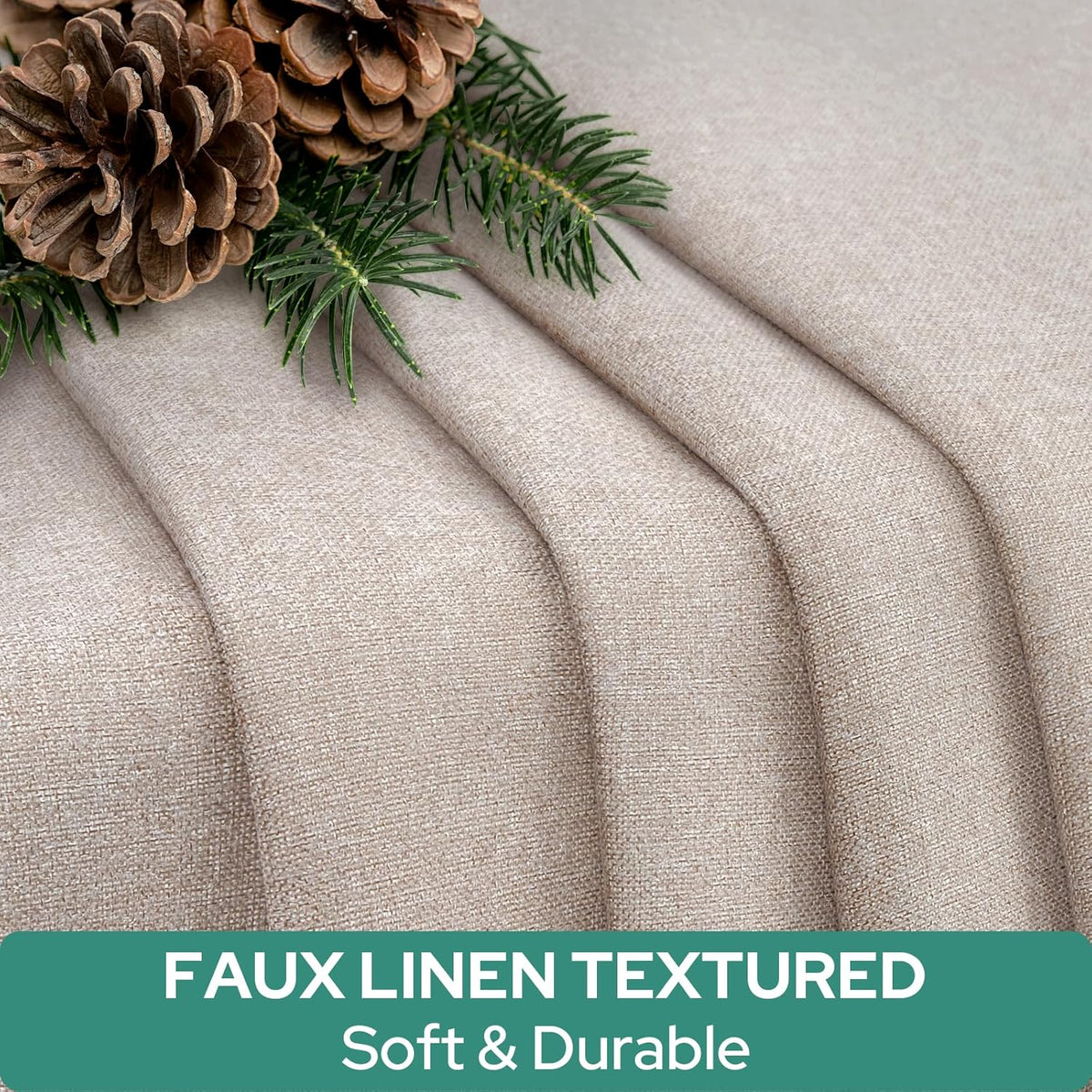 HOMEIDEAS 100% Blackout Linen Door Curtains for French Door 26x68 Inch
