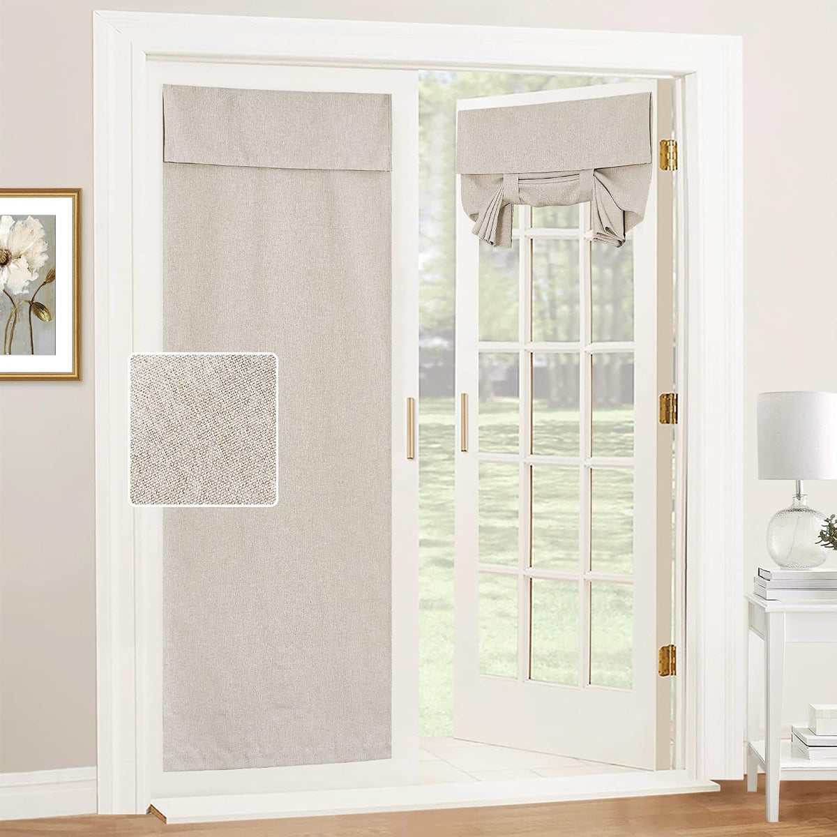 RYB HOME Tricia Room Darkening Curtains for French Door,Door Curtain Blinds