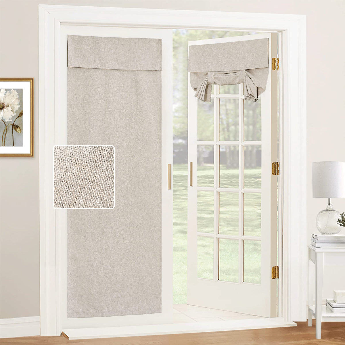 RYB HOME Tricia Room Darkening Curtains for French Door,Door Curtain Blinds