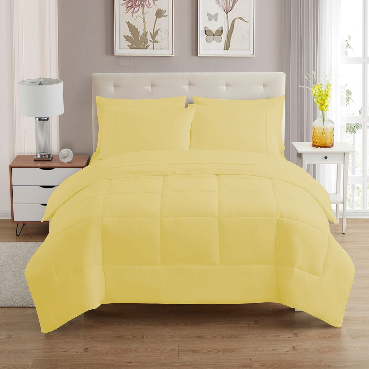 Full Size Comforter Set with Sheets - 7-Piece Bedding Collection - 1 Comforter, 1 Fitted Sheet, 1 Flat, 4 Pillowcases - Deep Pocket - Soft & Breathable Premium Quality - Ideal for All Seasons, Gray