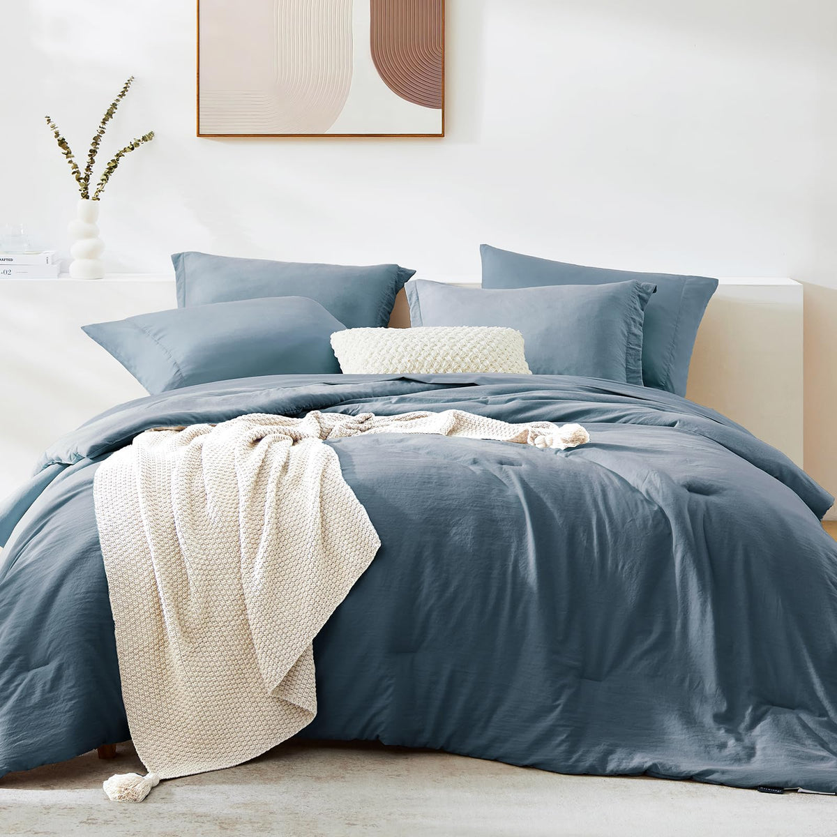 Full Size Comforter Sets-7 Pieces Ultra Soft Bed in a Bag Full Bedding Sets