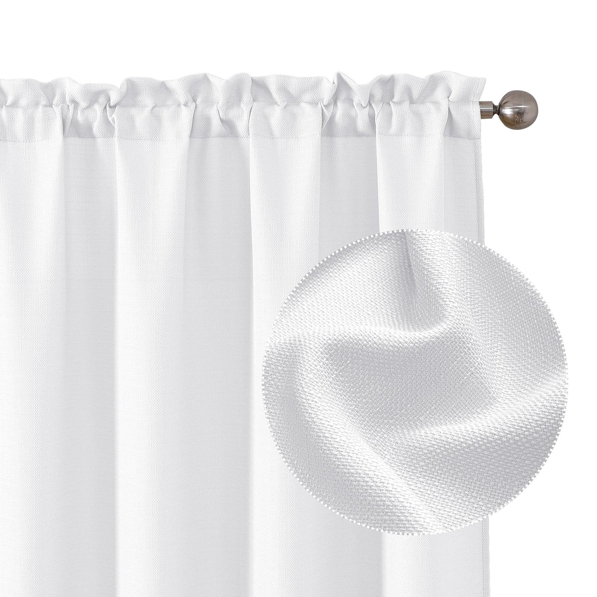 Chyhomenyc 2 Panels White Kitchen Curtains 36 Inch Length Tier Curtain