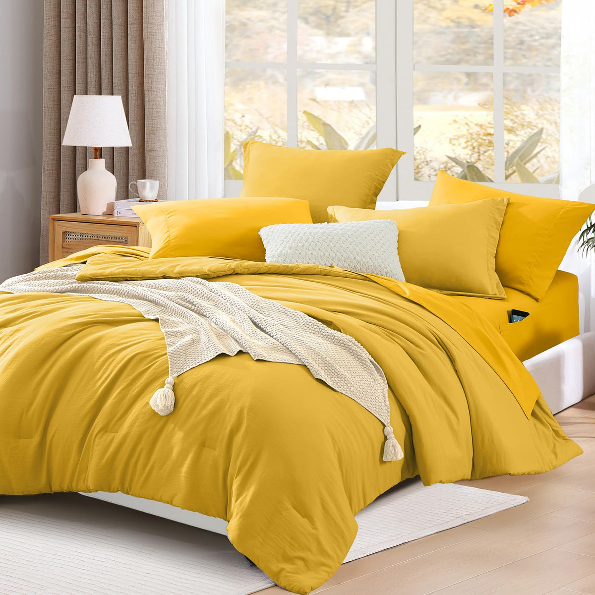 Full Size Comforter Sets-7 Pieces Ultra Soft Bed in a Bag Full Bedding Sets