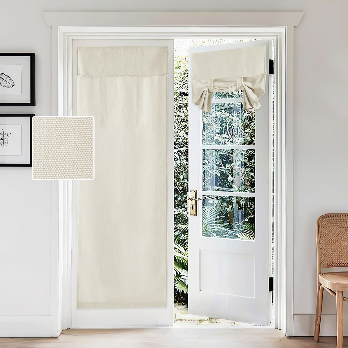 RYB HOME Tricia Room Darkening Curtains for French Door,Door Curtain Blinds