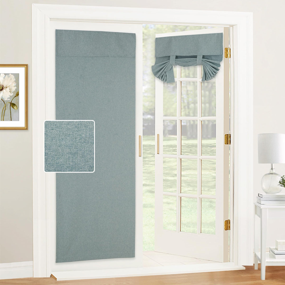 RYB HOME Tricia Room Darkening Curtains for French Door,Door Curtain Blinds