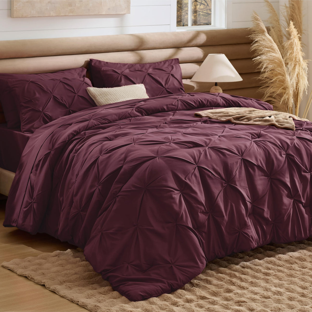 Bedsure 7-Piece Queen Bedding Comforter Set & Sheet Set, Grey Bed in a Bag
