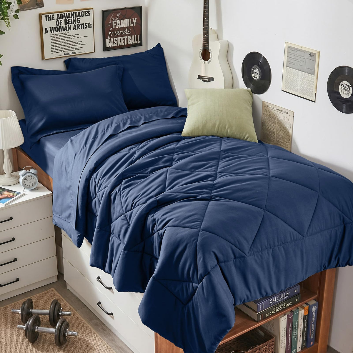 HEVUMYI 7-Piece Full Comforter Set, Dark Grey Bed in a Bag