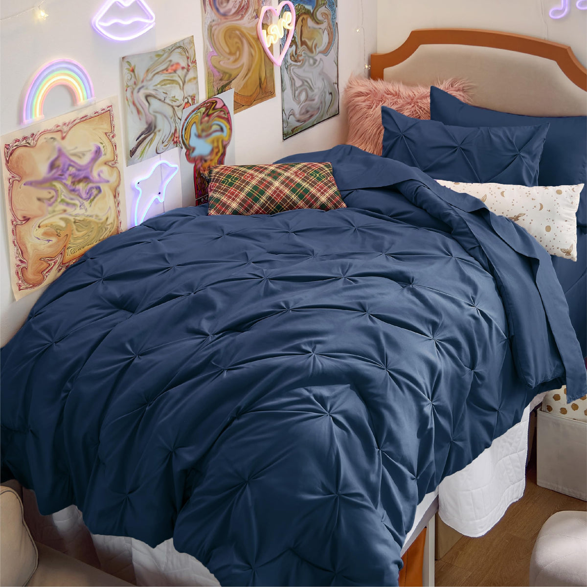 Bedsure 7-Piece Queen Bedding Comforter Set & Sheet Set, Grey Bed in a Bag