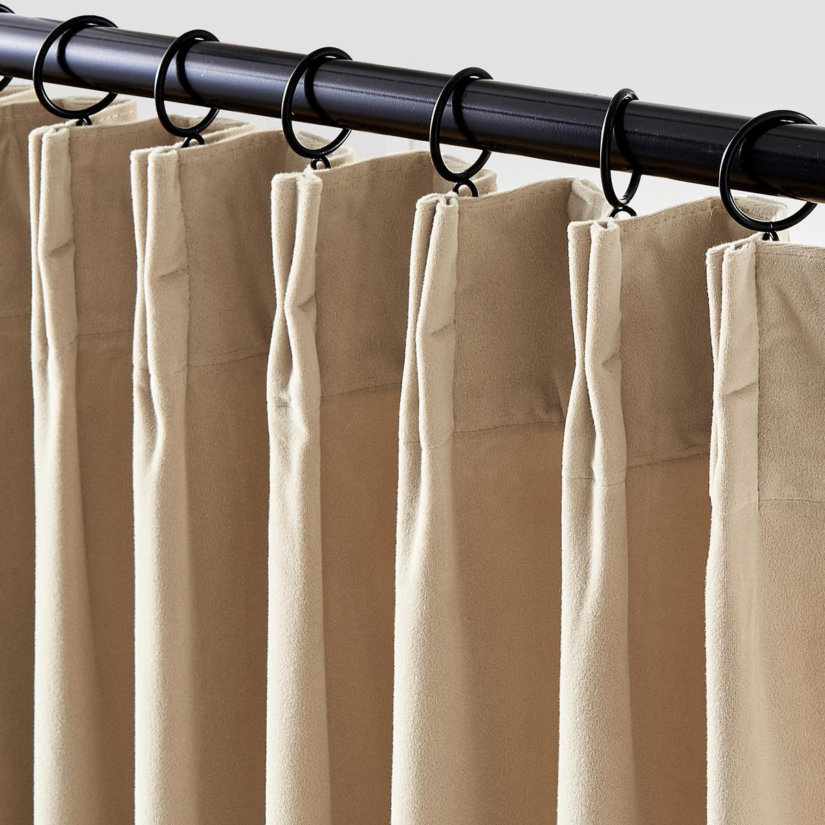 Lazzzy Blackout Curtains Thermal Insulated Curtains Room Window Drapes Super Soft Luxury Curtains for Living Room Bedroom Rod Pocket 2 Panels, 96 Inch Lined | Beige