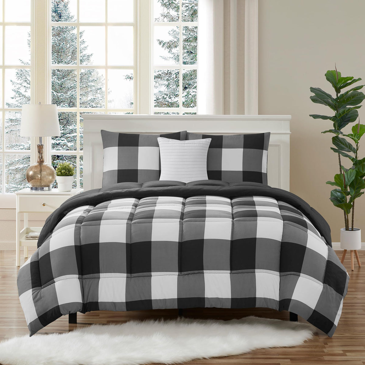 Full Size Comforter Set with Sheets - 7-Piece Bedding Collection - 1 Comforter, 1 Fitted Sheet, 1 Flat, 4 Pillowcases - Deep Pocket - Soft & Breathable Premium Quality - Ideal for All Seasons, Gray