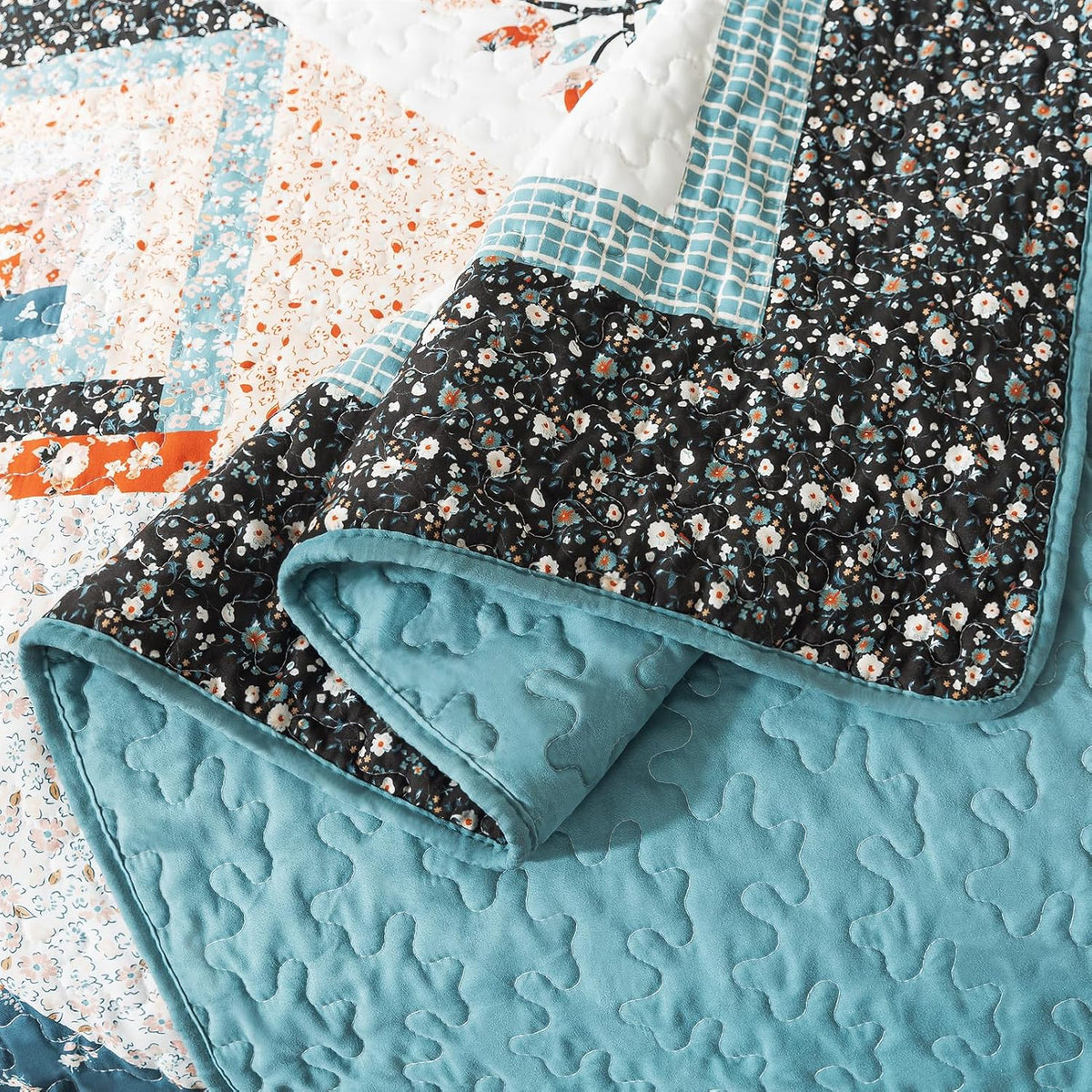 BEDIFANY Cotton King Size Quilt Sets, Lightweight King Quilt Bedding Set