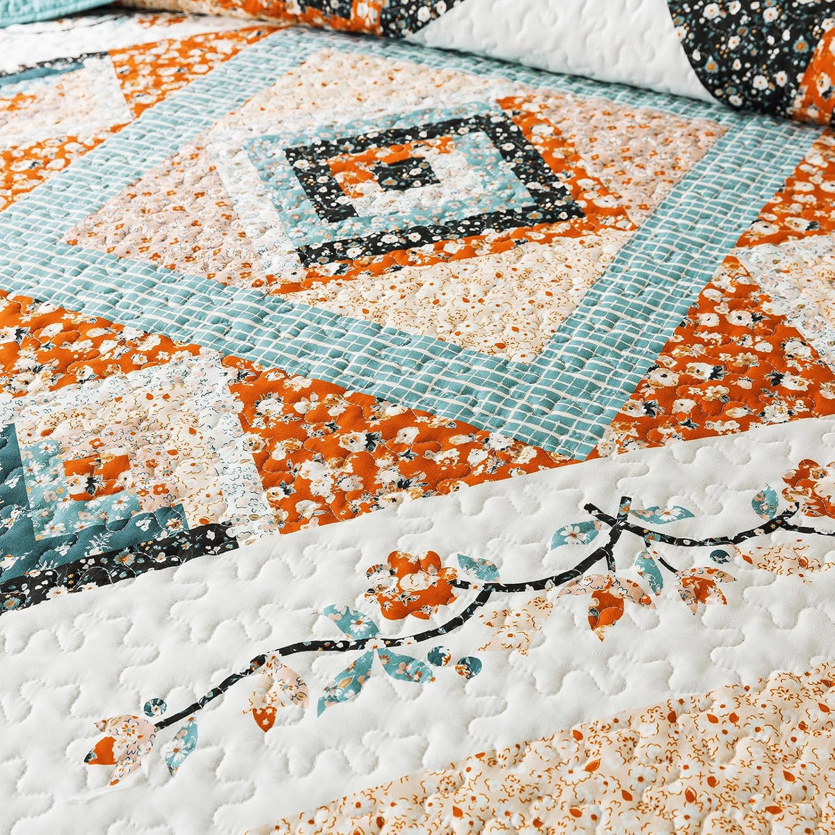 BEDIFANY Cotton King Size Quilt Sets, Lightweight King Quilt Bedding Set