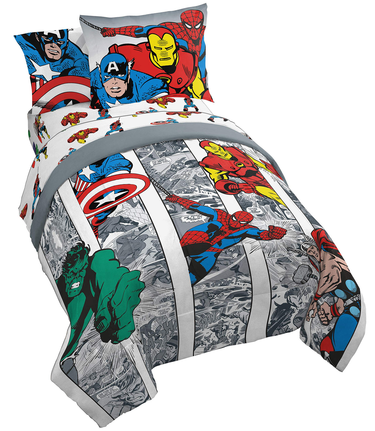KPOP Demon Hunters Twin Comforter Set 5 Piece Kids Cartoon Bedding, Purple