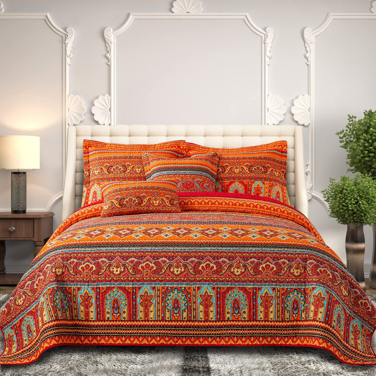 BEDIFANY Cotton King Size Quilt Sets, Lightweight King Quilt Bedding Set